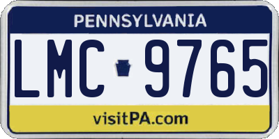 PA license plate LMC9765