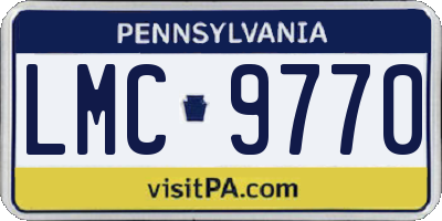 PA license plate LMC9770