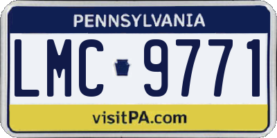 PA license plate LMC9771