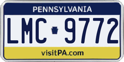 PA license plate LMC9772
