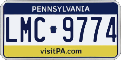 PA license plate LMC9774