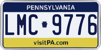 PA license plate LMC9776