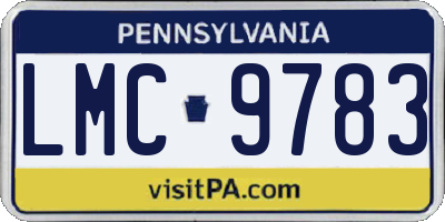 PA license plate LMC9783