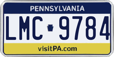 PA license plate LMC9784