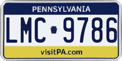 PA license plate LMC9786