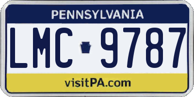 PA license plate LMC9787