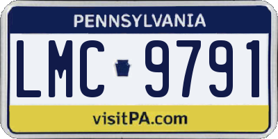 PA license plate LMC9791