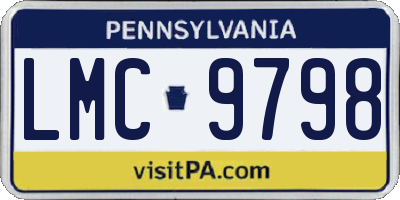 PA license plate LMC9798