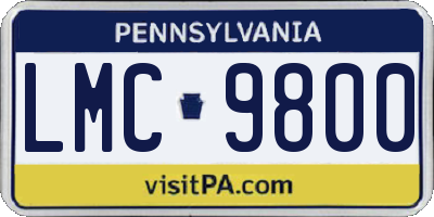 PA license plate LMC9800
