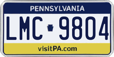 PA license plate LMC9804