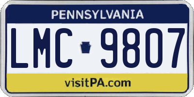 PA license plate LMC9807