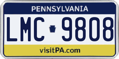 PA license plate LMC9808