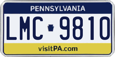 PA license plate LMC9810