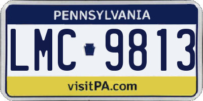 PA license plate LMC9813