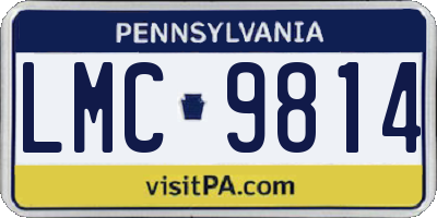 PA license plate LMC9814