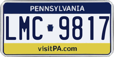 PA license plate LMC9817