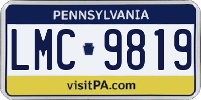 PA license plate LMC9819