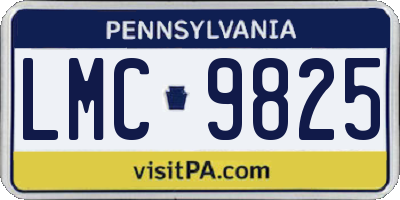 PA license plate LMC9825