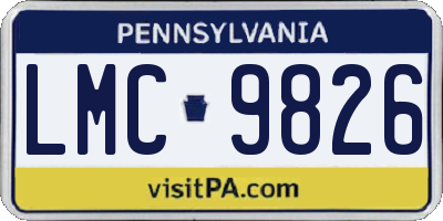 PA license plate LMC9826