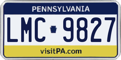 PA license plate LMC9827
