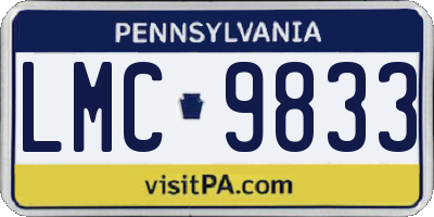 PA license plate LMC9833