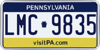 PA license plate LMC9835