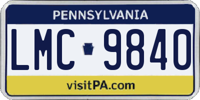 PA license plate LMC9840