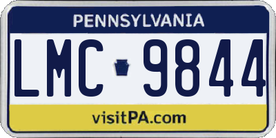 PA license plate LMC9844