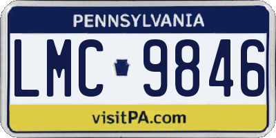 PA license plate LMC9846