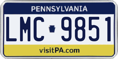 PA license plate LMC9851