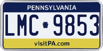 PA license plate LMC9853