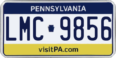 PA license plate LMC9856
