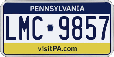 PA license plate LMC9857