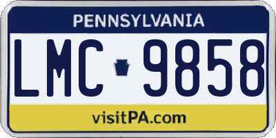 PA license plate LMC9858