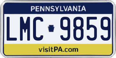 PA license plate LMC9859