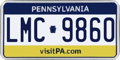 PA license plate LMC9860