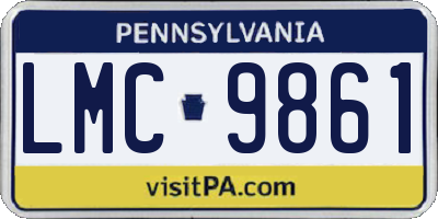 PA license plate LMC9861