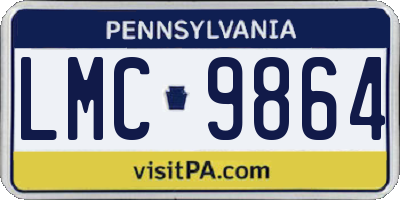 PA license plate LMC9864