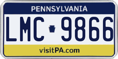 PA license plate LMC9866
