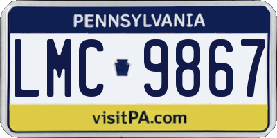 PA license plate LMC9867