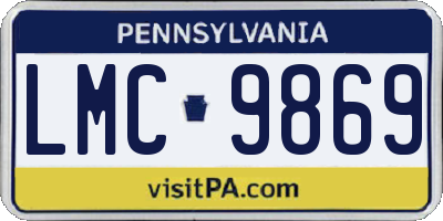 PA license plate LMC9869