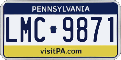 PA license plate LMC9871