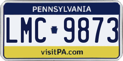 PA license plate LMC9873