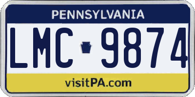 PA license plate LMC9874