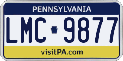 PA license plate LMC9877
