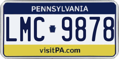 PA license plate LMC9878