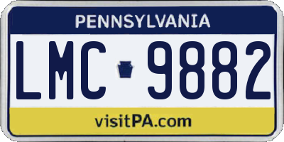 PA license plate LMC9882