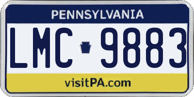 PA license plate LMC9883