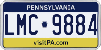 PA license plate LMC9884