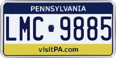 PA license plate LMC9885